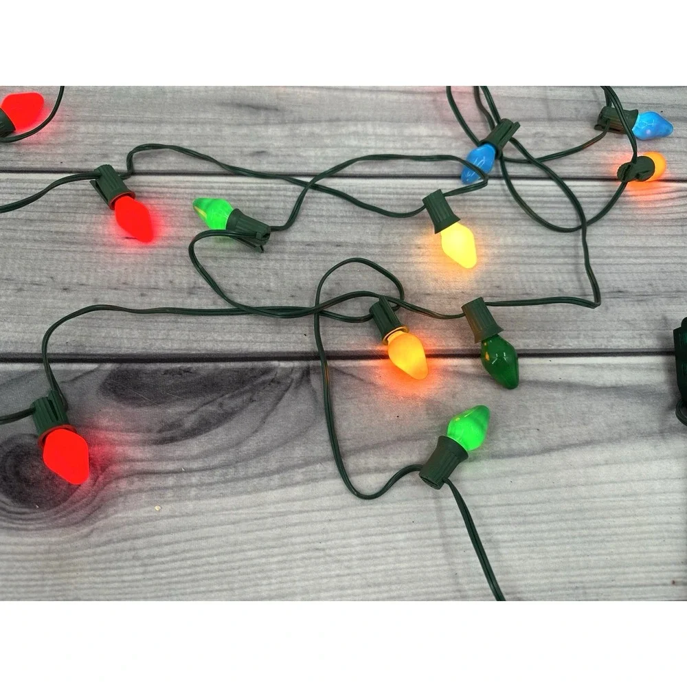 2 STRANDS OF‎ VINTAGE CHISTMAS LIGHTS - BULB LIGHTS  *2